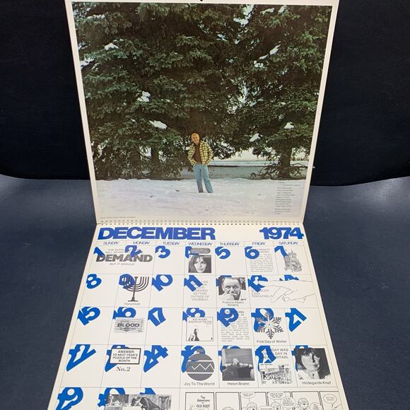 Vintage 1974 The Rod McKuen Calendar & Datebook Unmarked 12”. F5 - Picture 4 of 7